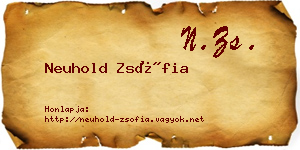 Neuhold Zsófia névjegykártya